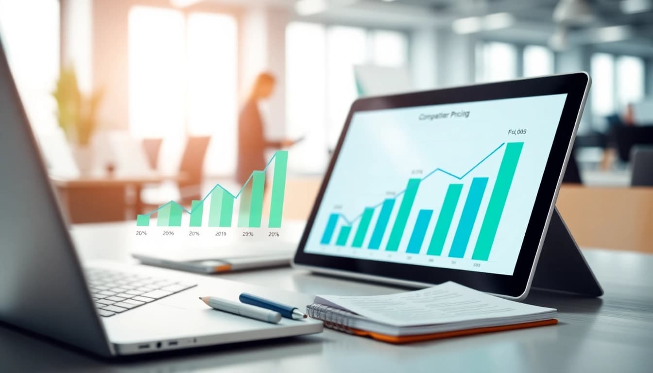 Analyze competitor pricing strategies effectively using visual aids in a business environment.