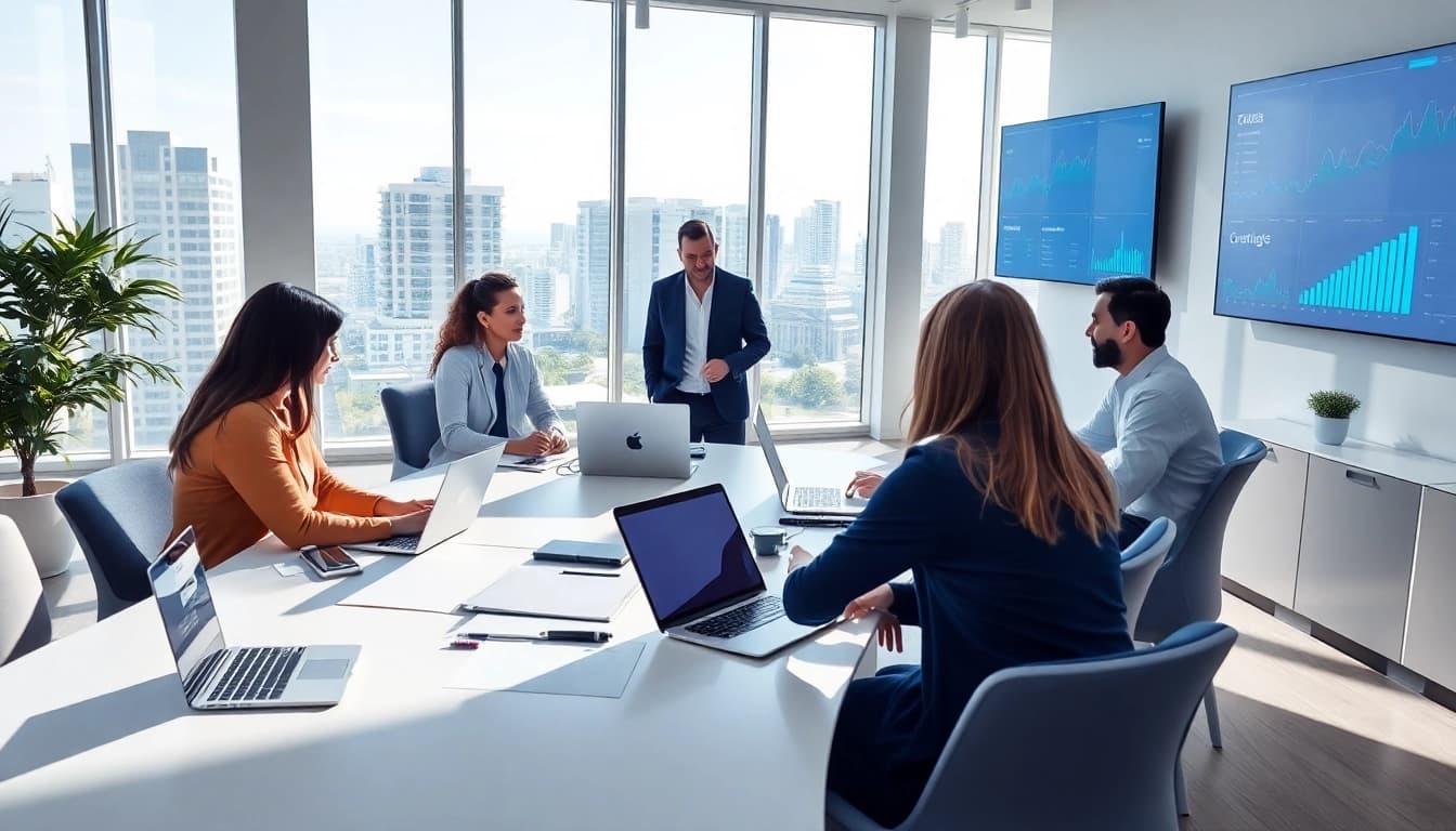 Engaging team meeting on managed it services lakeland in a modern office environment.