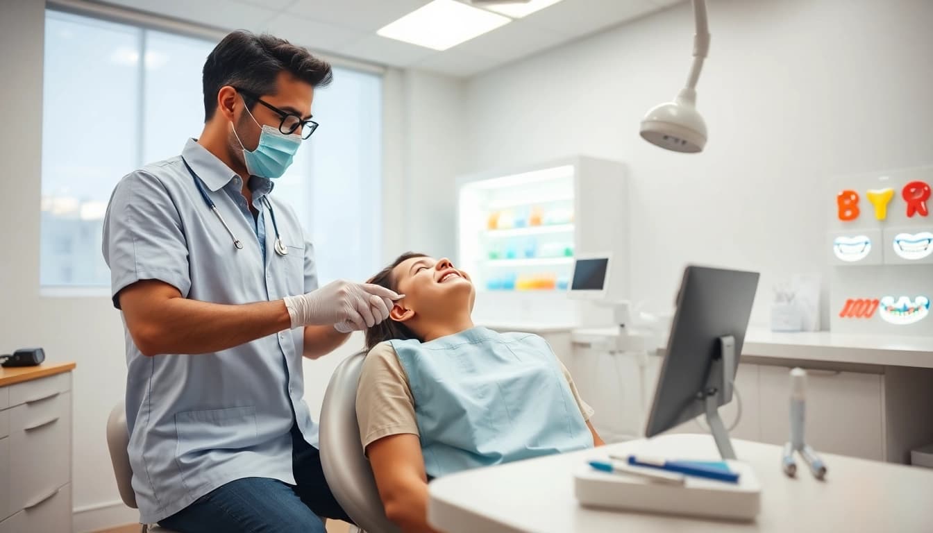 Orthodontics consultation with a professional orthodontist in a modern clinic.