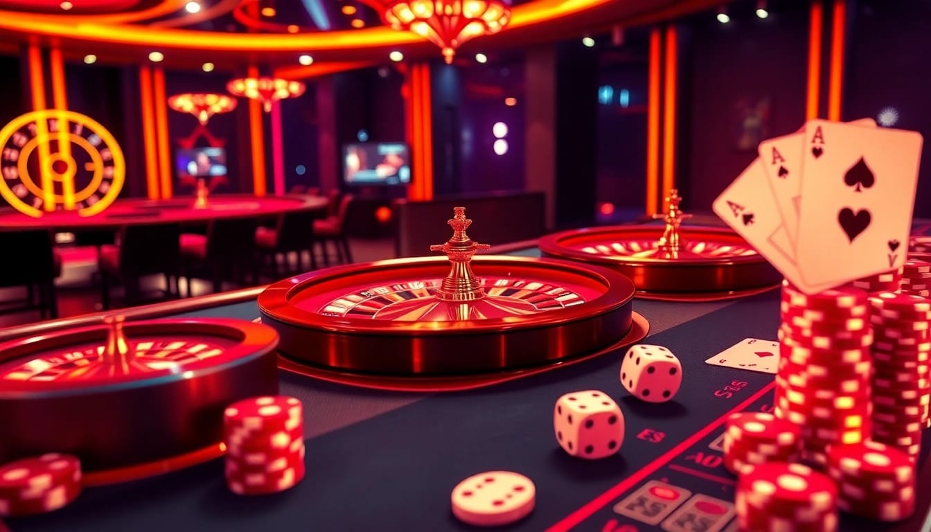 Gameplay excitant au casino en ligne 2026 avec des visuels vibrants de roulette et de poker.