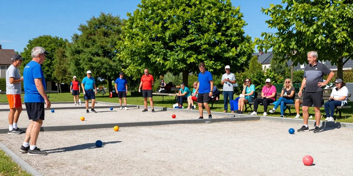 FOPI KOTA PALOPO dalam kegiatan olahraga petanque di fopikotapalopo.org, dengan pemain dan penonton bersemangat.