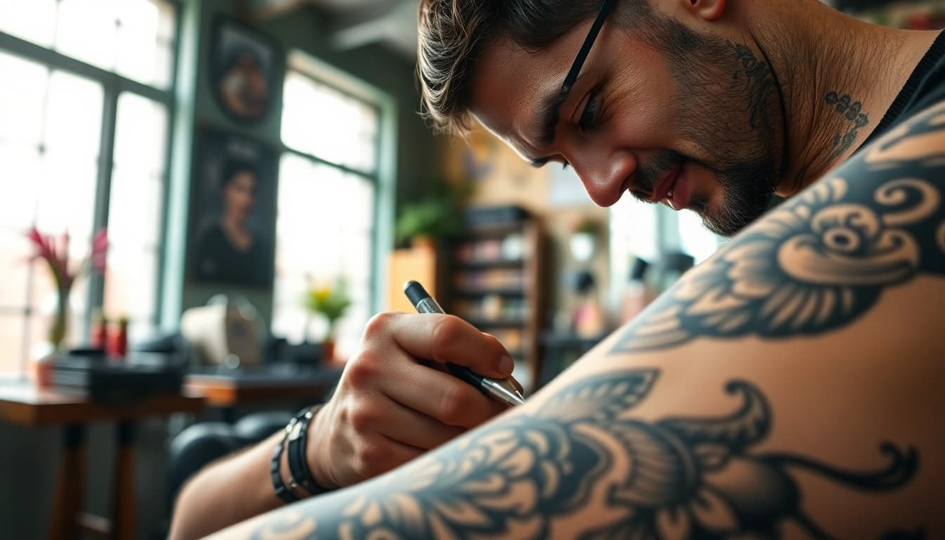 Showcasing professional black and grey tattoo artistry at Jairoramirezart.com during a live session.