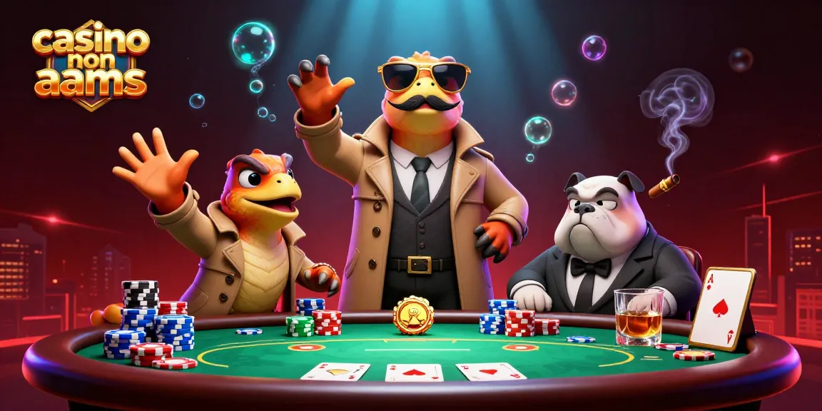I raptors entrano in un casinò non AAMS mentre giocano a poker con grandi pile di fiches.