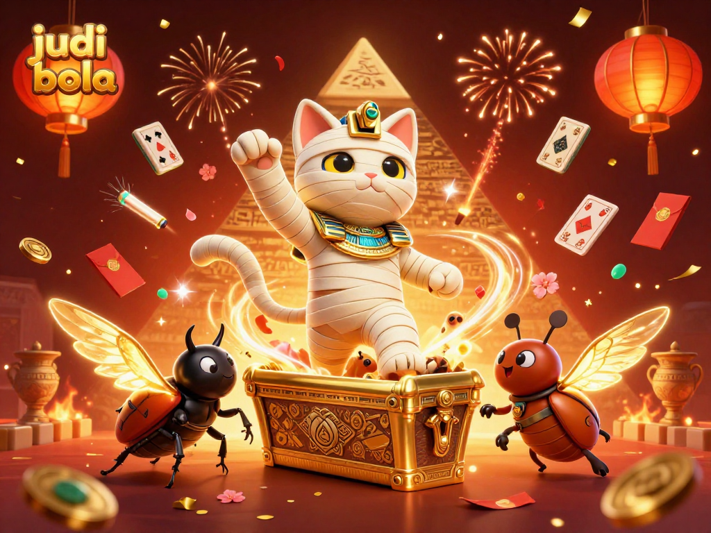 Spin your luck with judi bola and vibrant gambling elements in a dynamic casino scene.