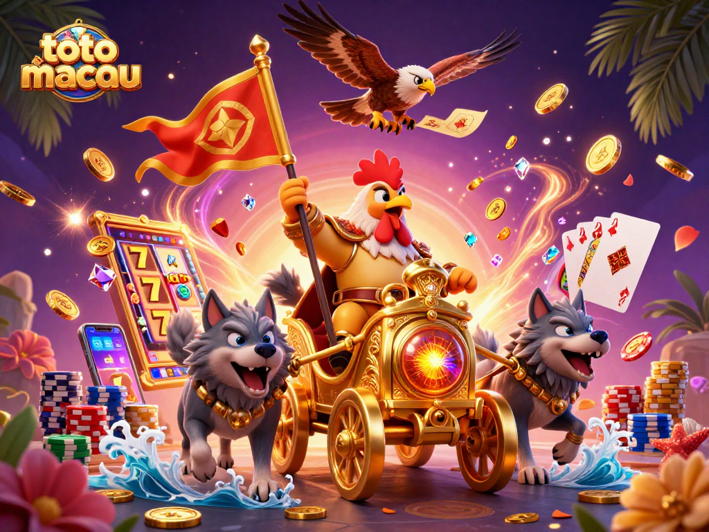 Engage with exciting gaming action at toto macau featuring vibrant characters and casino elements.