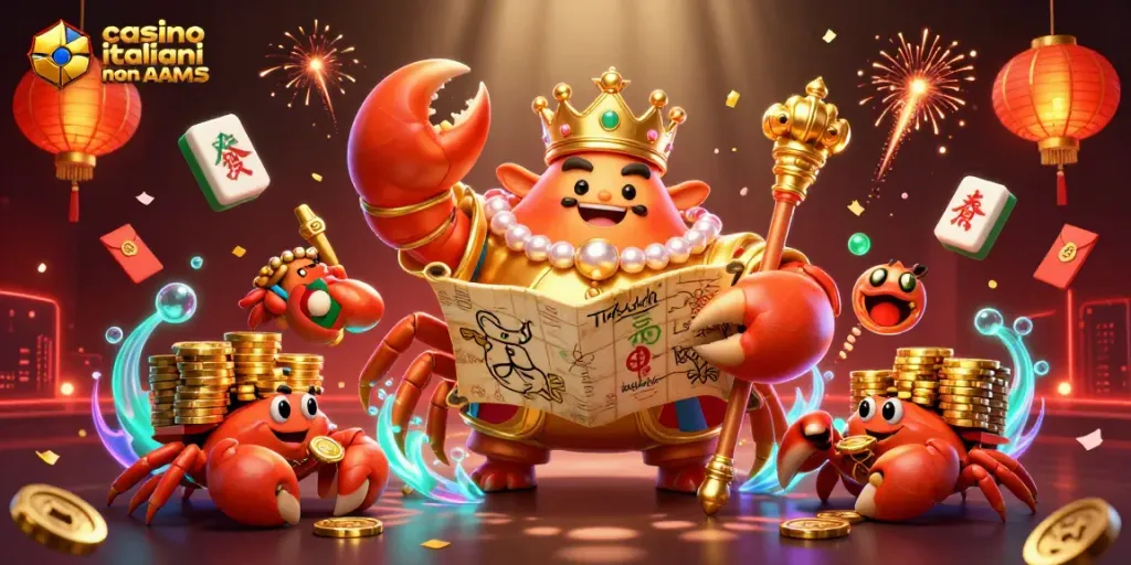 Gioca nei casino italiani non AAMS con una scena festiva piena di ricchezze e simboli cino-giapponesi.