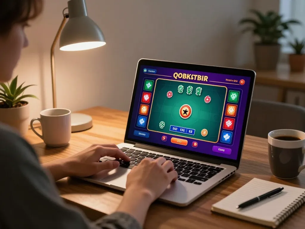 Enjoying casino online stranieri sicuri while strategizing for better odds on a laptop at home.