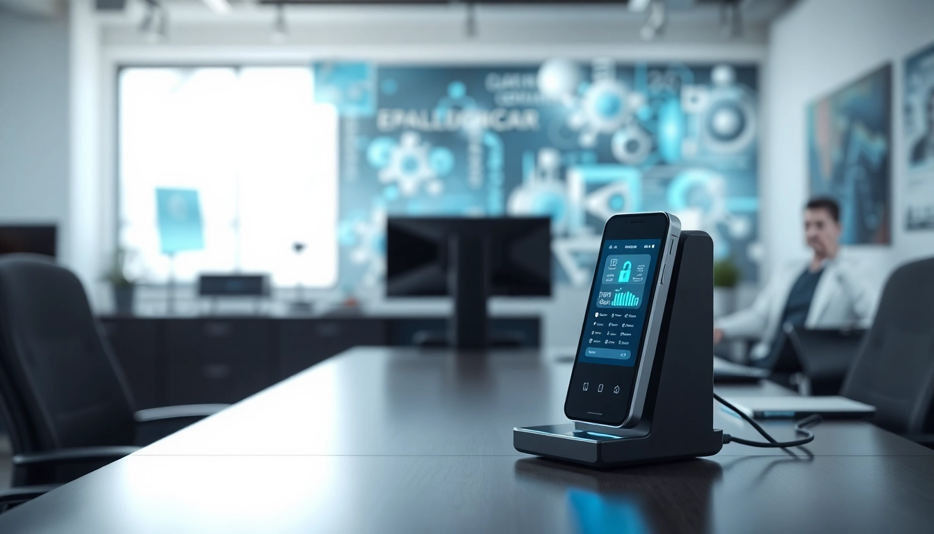 Phonelocker installation in an office, showcasing its modern design and usability.