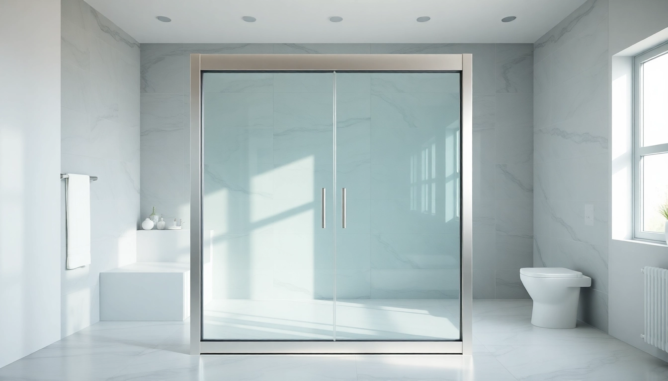 Modern shower sliding doors enhancing a contemporary bathroom design with clarity and elegance.