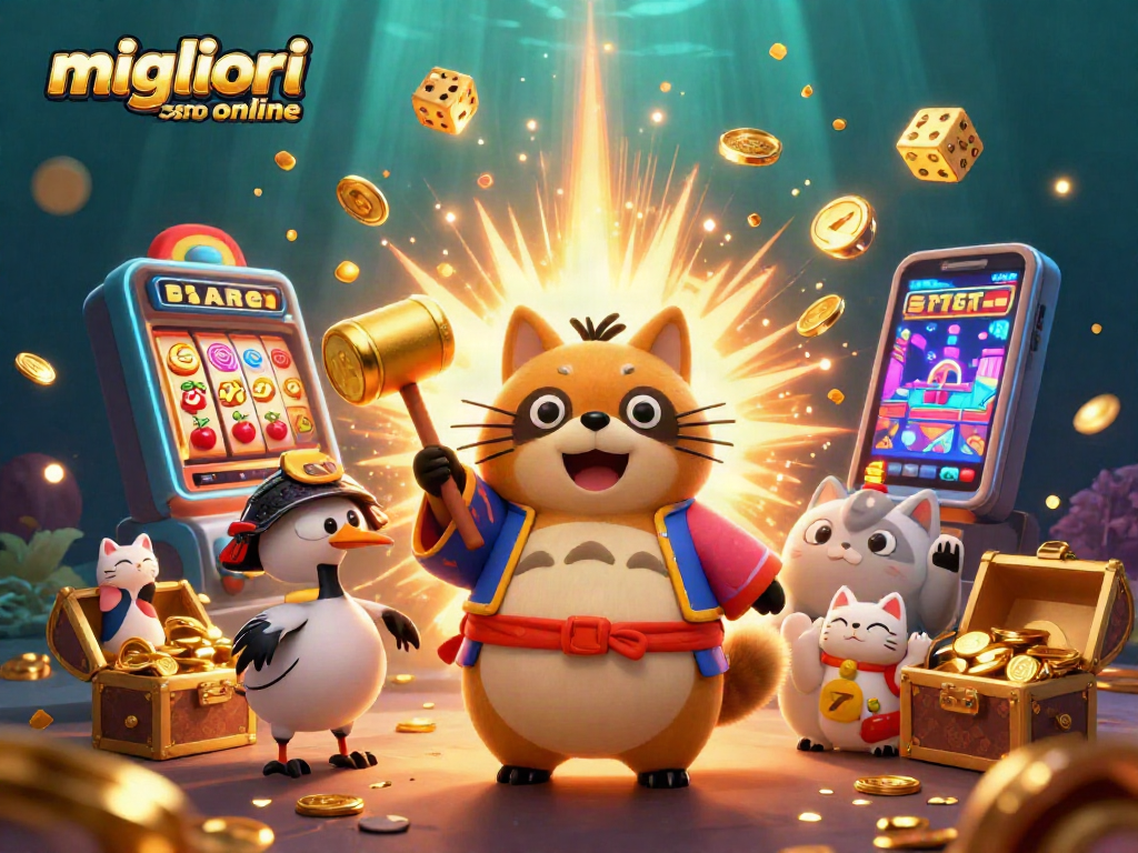 Immagine accattivante dei migliori casino online che mostrano simboli e giochi in un'ambientazione festosa e colorata.