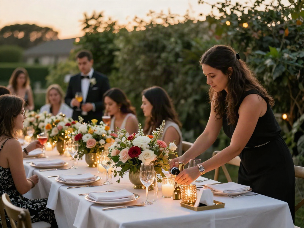 Event rentals setup featuring elegant wedding decoration and floral arrangements.