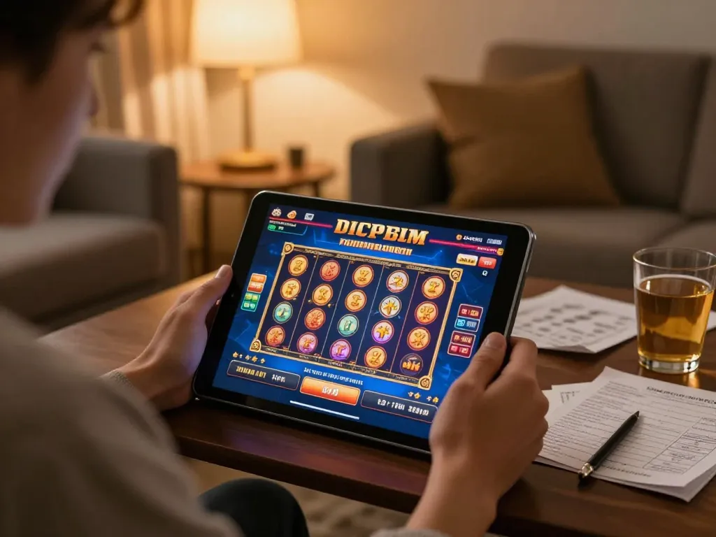 Engaging in casino senza licenza aams gameplay on a tablet in a cozy home setting.