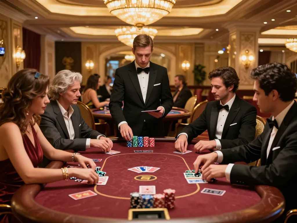 Experience the luxury of tg88 vip gaming at an exclusive poker table in a high-stakes casino.
