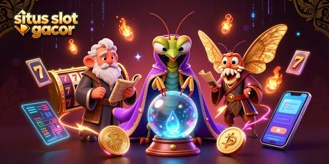 Engage with the magical world of situs slot gacor featuring fortune tellers and vibrant slot elements.