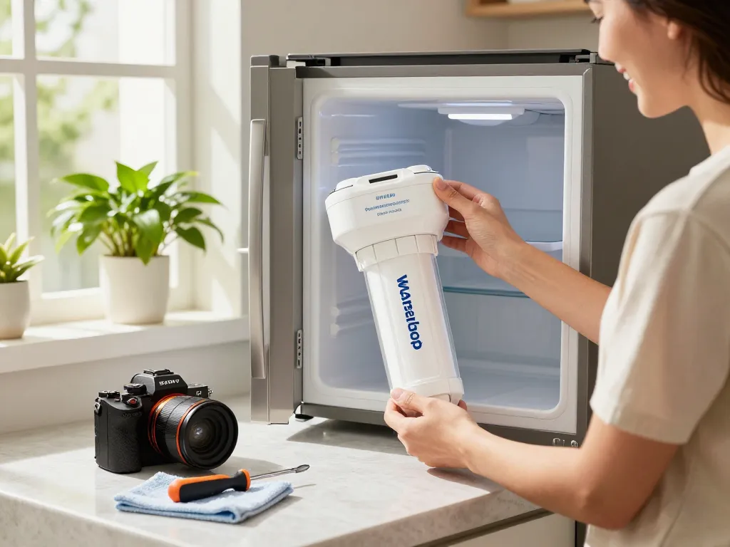 Waterdrop Replacement for Samsung® DA29-00003G water filter being installed in a modern kitchen setting, showcasing importance of clean water.