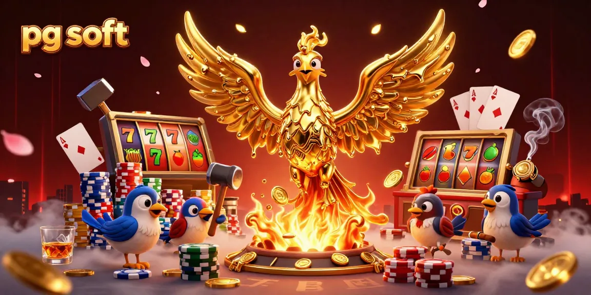 Experience exciting gameplay with pg soft slots, featuring dynamic golden phoenix and vibrant casino elements.