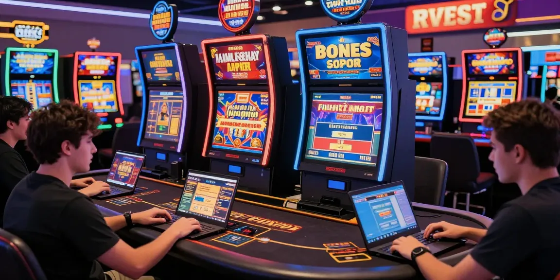 Exciting gaming environment at credit card casinos showcasing brcs.co.uk offerings with diverse players, games, and promotions.
