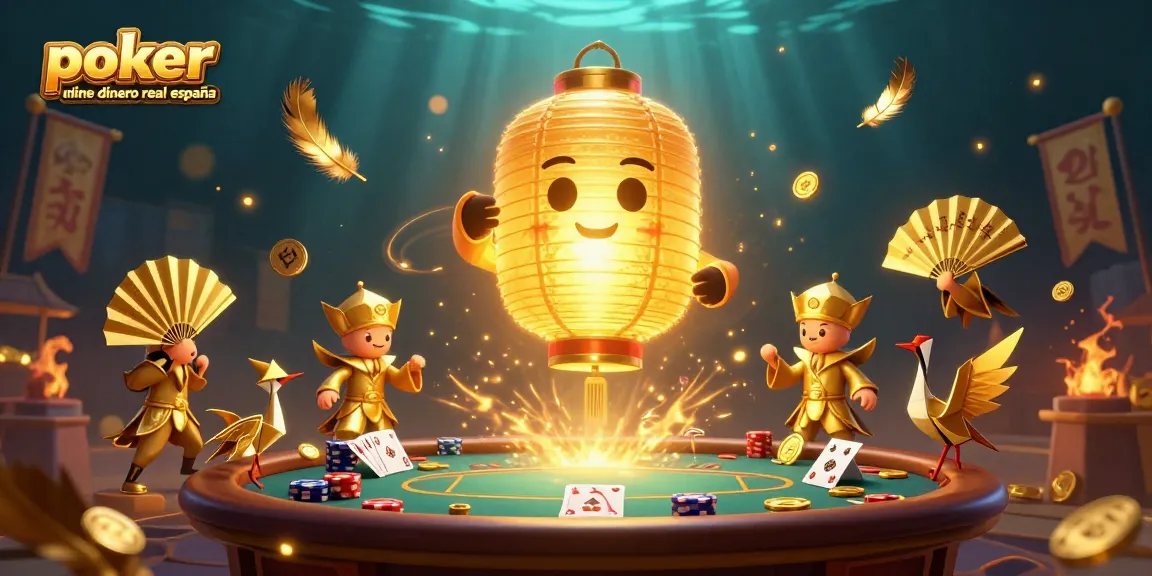 Juega póker online dinero real España en un casino vibrante con personajes fantásticos y elementos de juego.