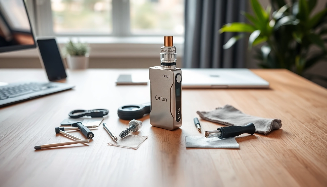 How to open a orion vape using specific tools and instructions in a detailed workspace setting.