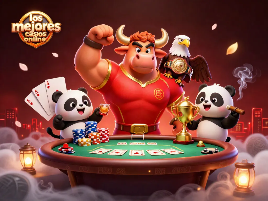 Los mejores casinos online en esta ilustración 3D, con símbolos de póker y trofeos.
