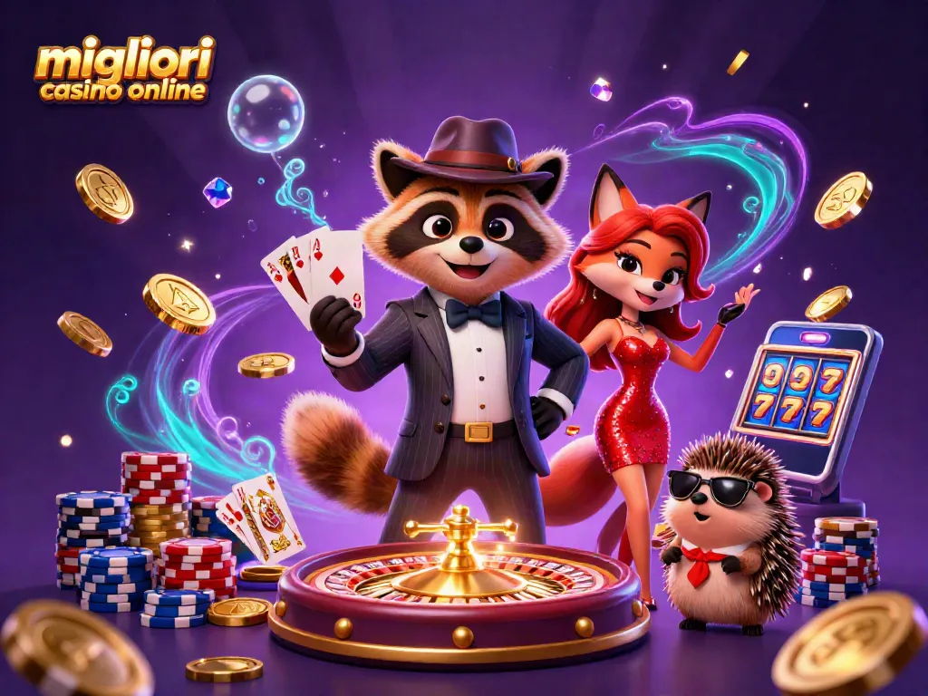 Gioca nei migliori casino online e vinci con una mano di poker reale di un procione elegante.