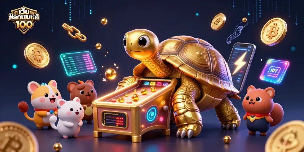 เล่นบน เว็บพนันออนไลน์ เว็บตรง 100 กับเต่าทอง 3D ที่มีสล็อตในกระดอง น่าตื่นเต้น!