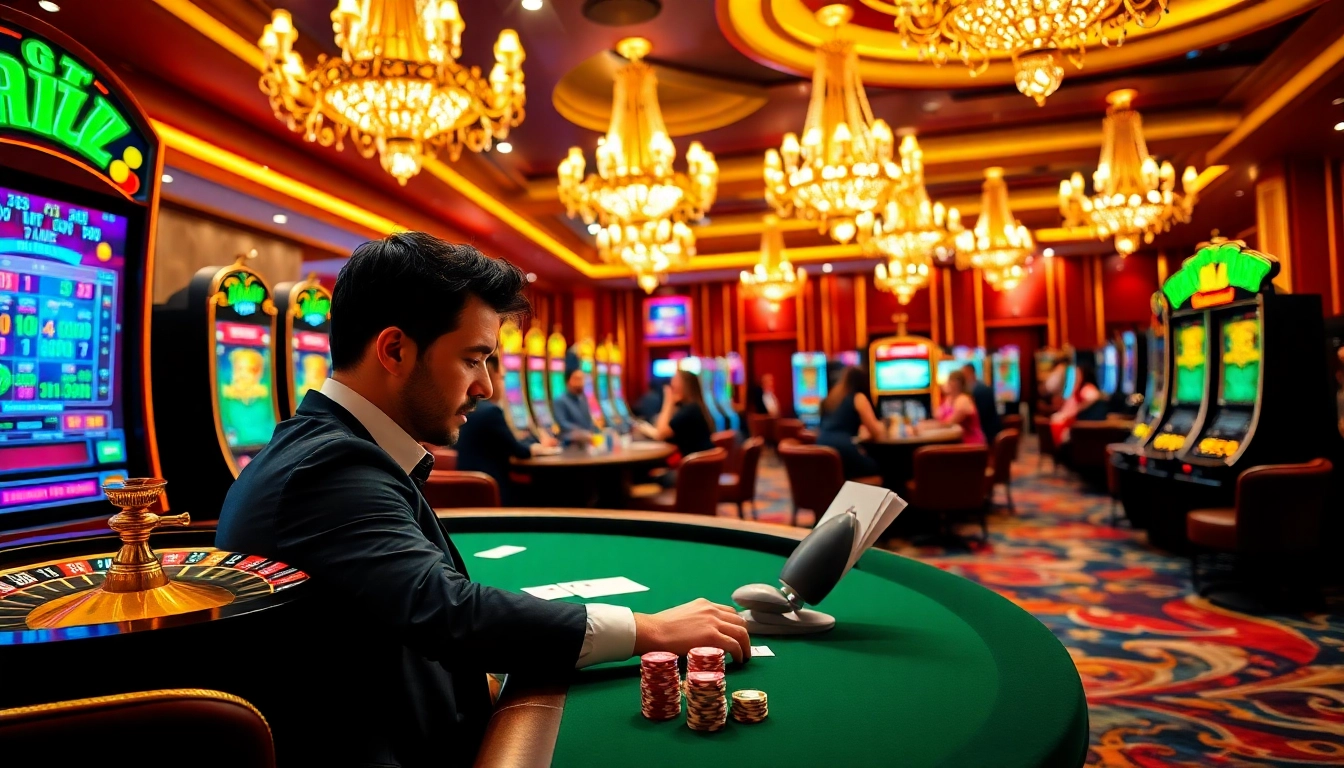 Engaging gambler at a luxurious casino table focused on rtp pragmatic play strategies while betting.