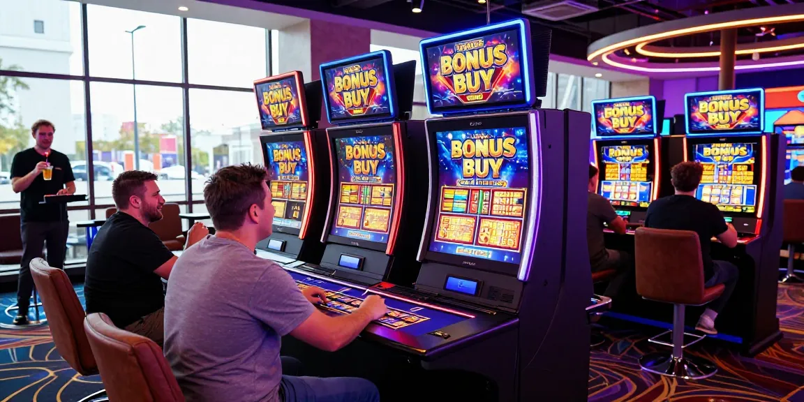 A lively casino environment with players enjoying Bonus Buy slots at https://aboutderbyshire.co.uk, showcasing excitement and modern design elements.