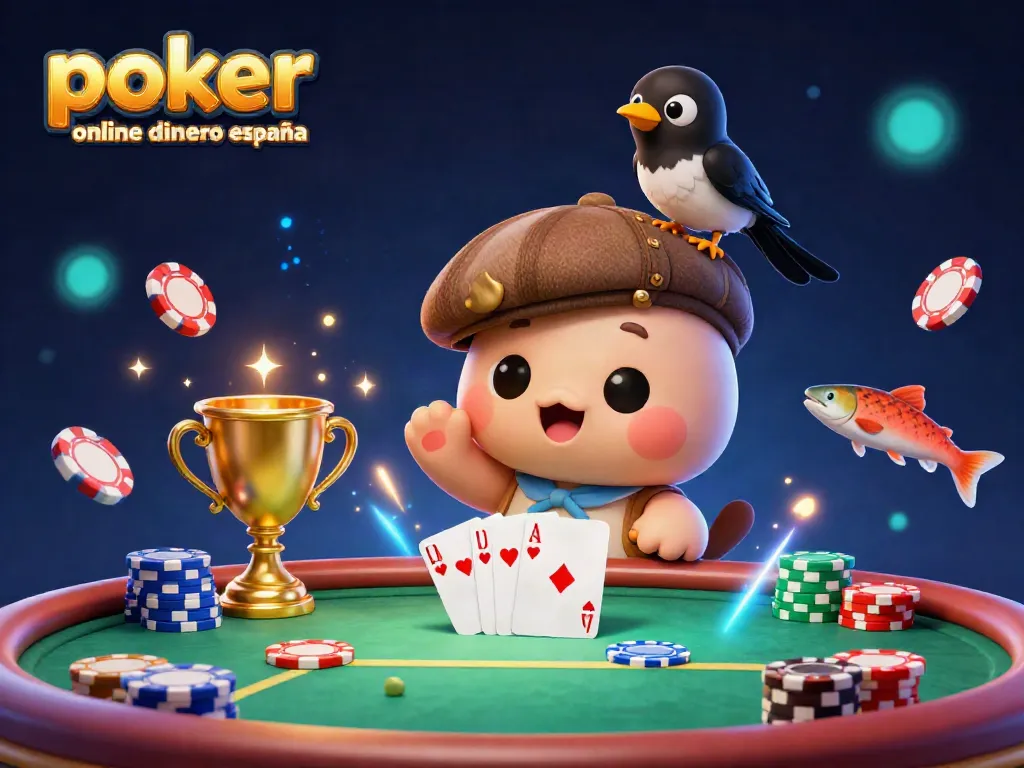 Juega al póker online con dinero real en España en un ambiente vibrante con personajes encantadores.