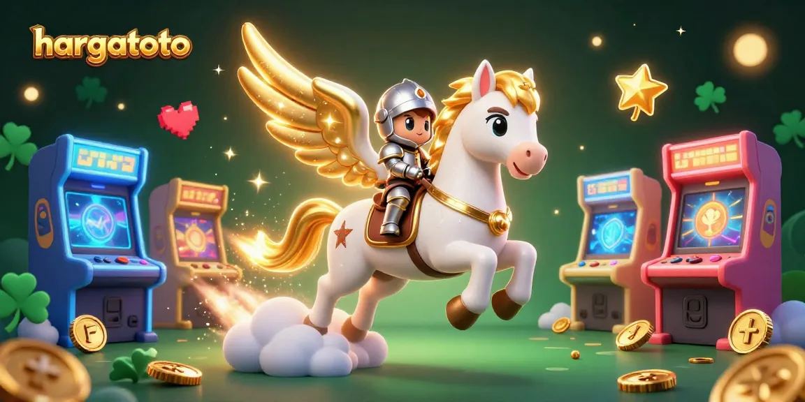 hargatoto players winning big with a 3D celestial theme featuring a knight and vibrant gaming elements