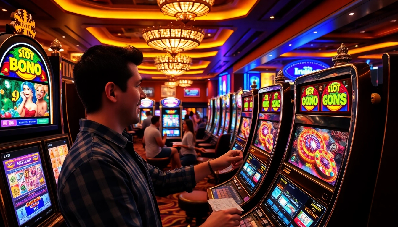 Experience the thrill of slot depo 5rb with vibrant slot machines and lively casino ambiance.
