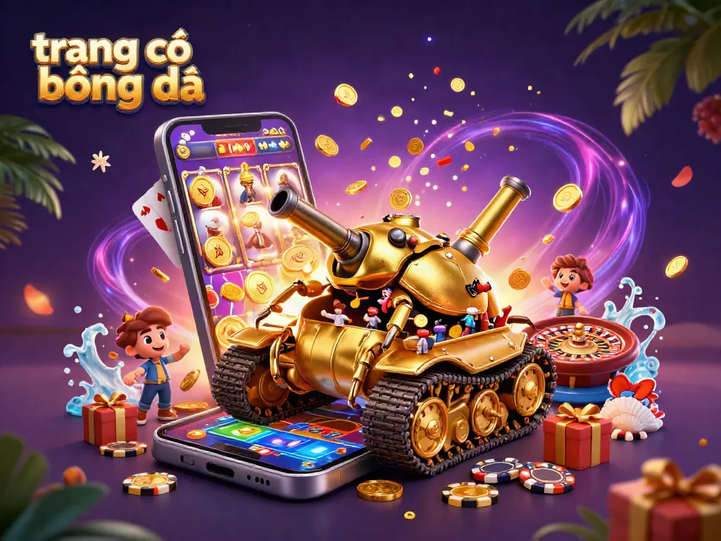 Cá cược bóng đá tại trang cá cược với trải nghiệm sống động từ casino mini trong xe tăng vàng lớn.