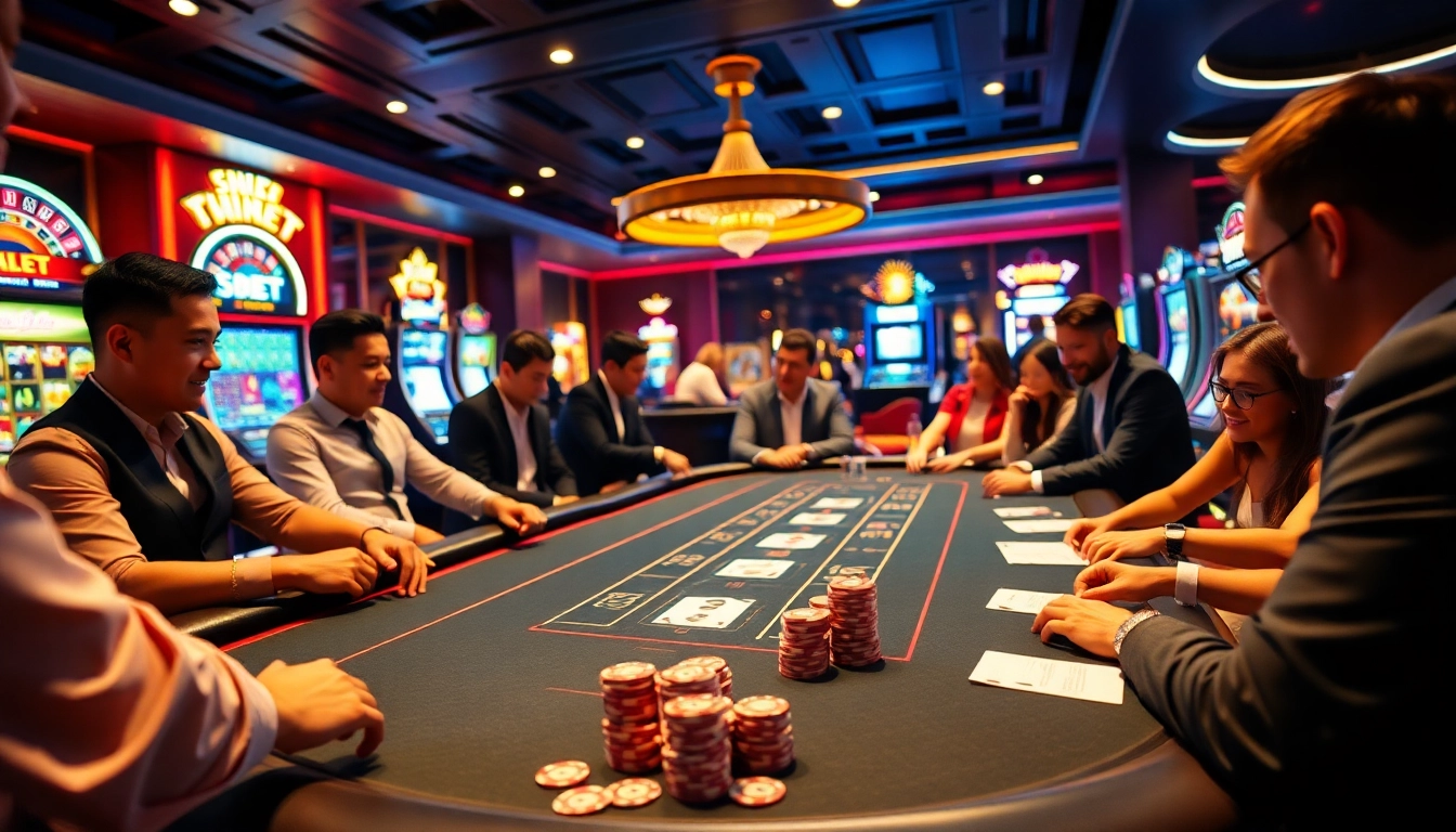 Experience the excitement of Shbet at a premium casino table with vibrant betting activities.