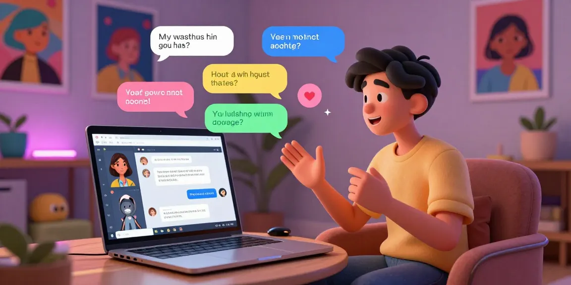 Engaging interaction in a lively nsfw chat environment featuring user avatars and colorful chat bubbles.