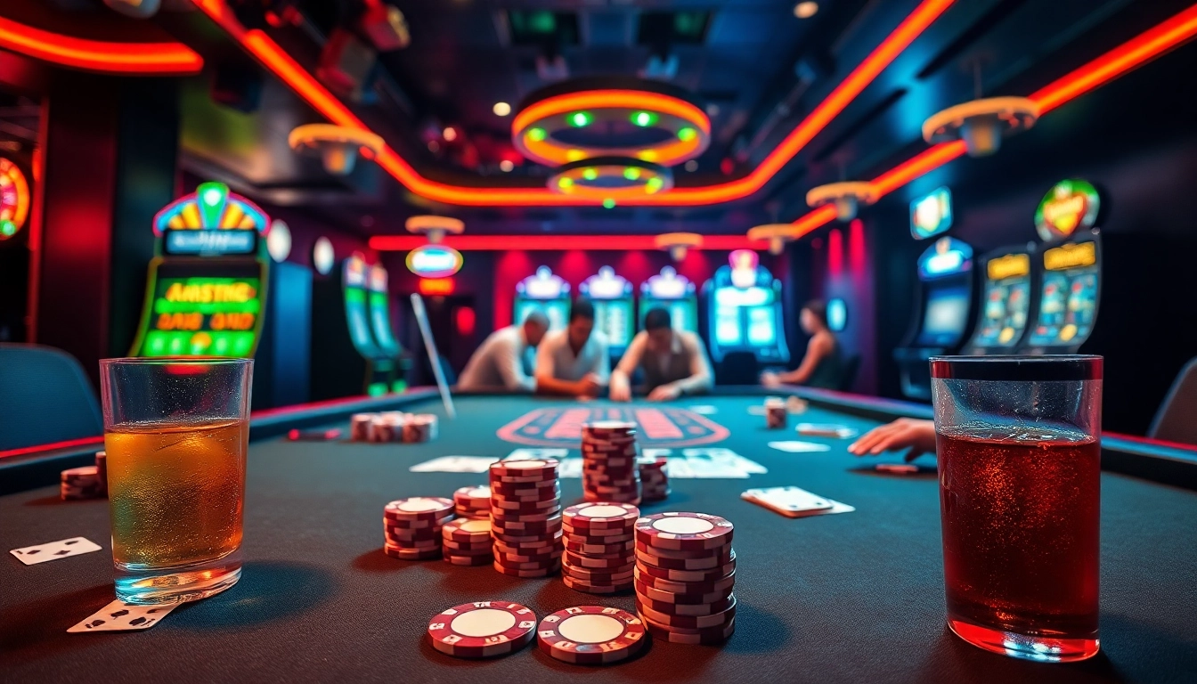 Casino bonus ohne einzahlung neu: Spannung am Pokertisch mit hohen Einsätzen und lebhaften Farbkontrasten