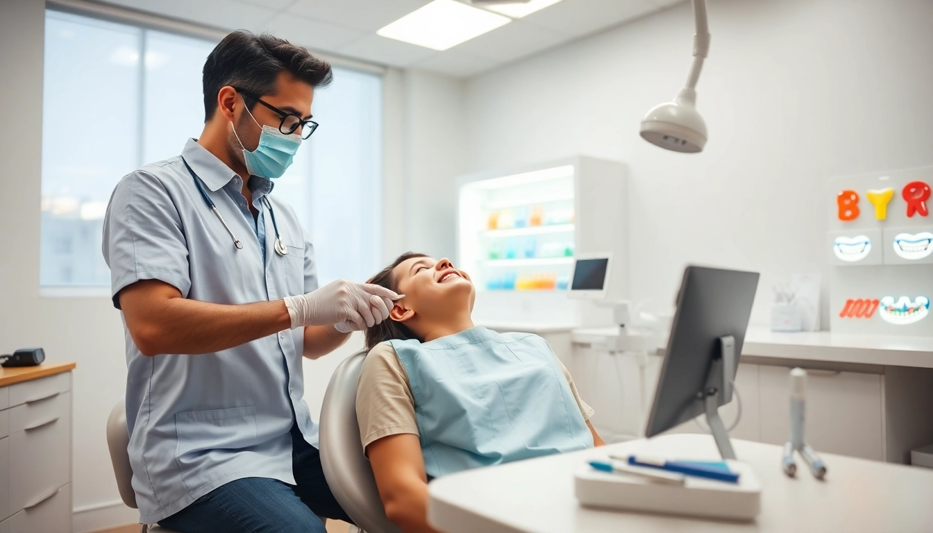 Orthodontics consultation with a professional orthodontist in a modern clinic.