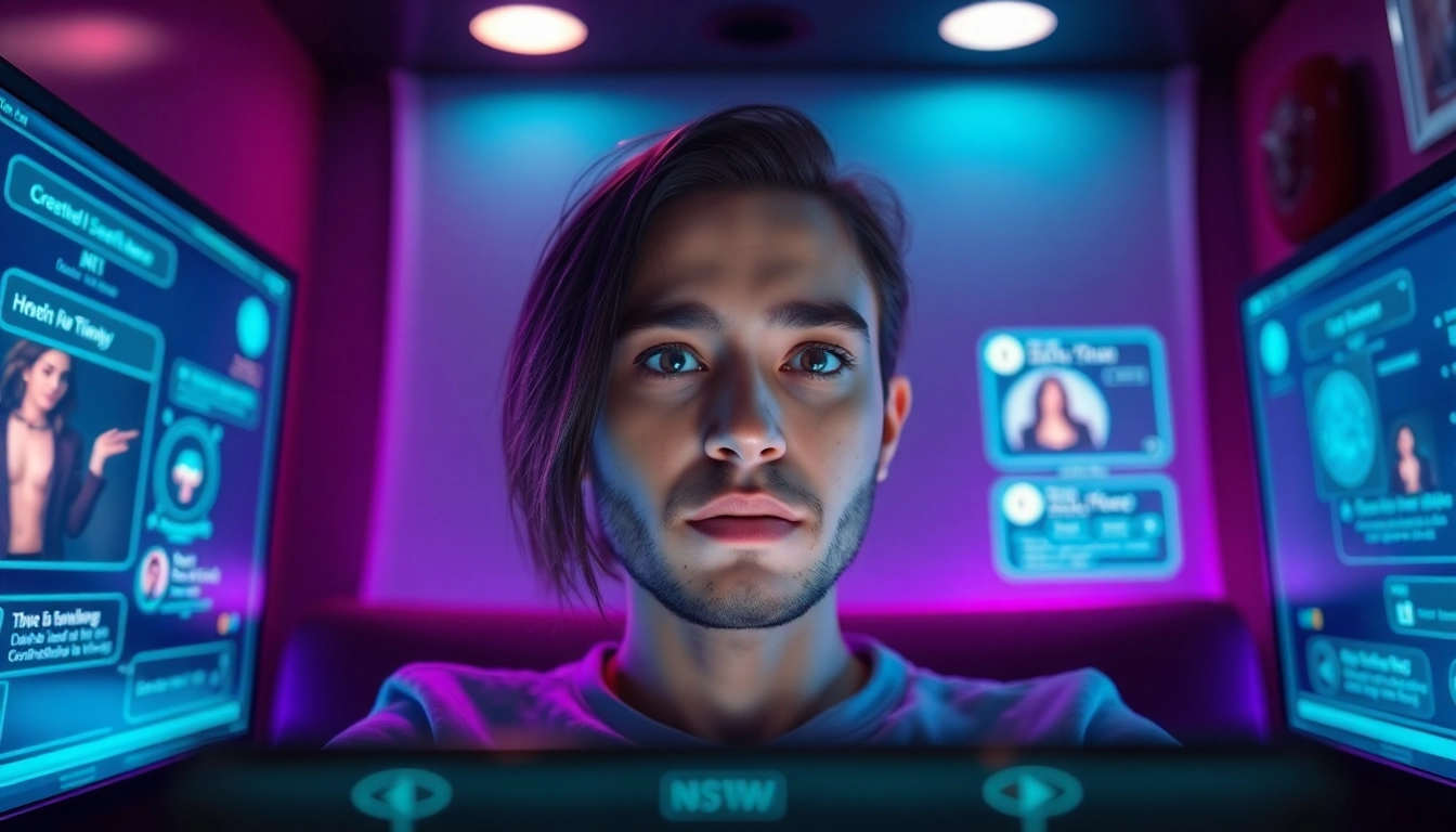 Engaging interaction with an NSFW AI chatbot in a modern virtual setting