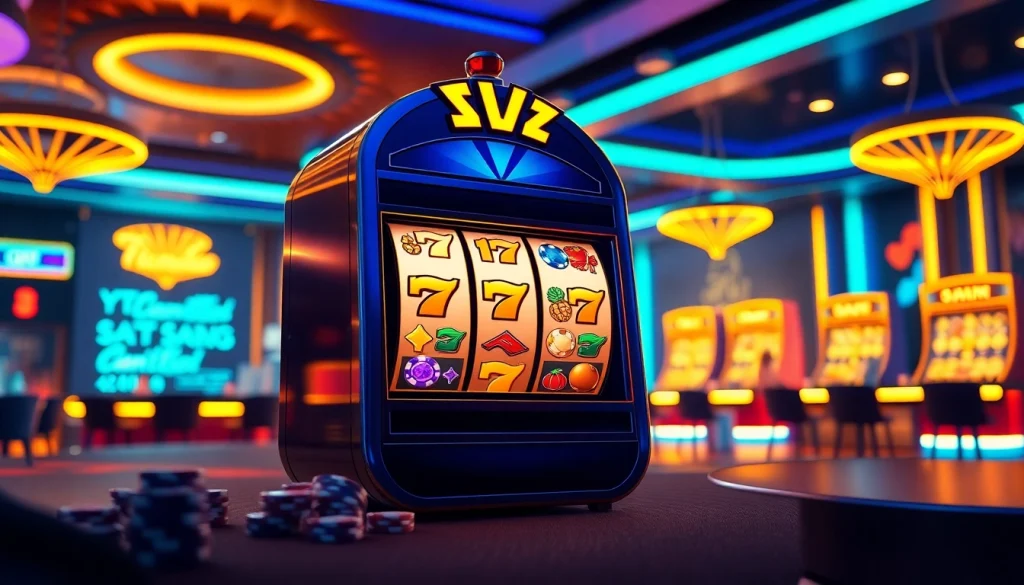 Spin the reels on an exciting slot 2d machine, highlighting vibrant casino elements and thrilling gameplay.