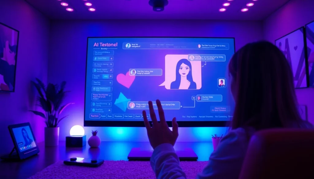 Engaging sex AI chat interface with immersive virtual character interaction.