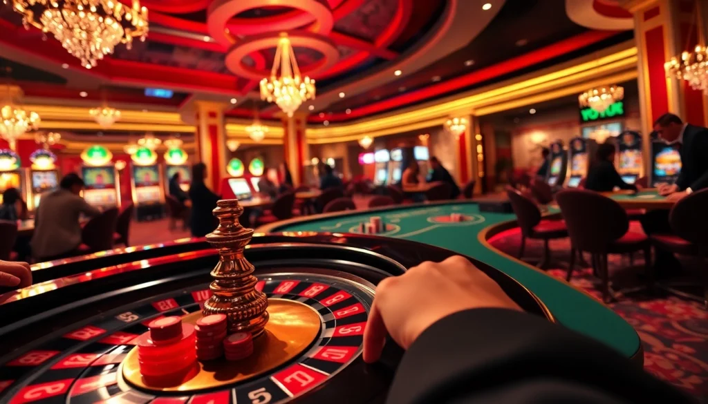 Experience exhilarating gameplay at u 888 with vibrant casino tables, luxury interiors, and exciting betting action.